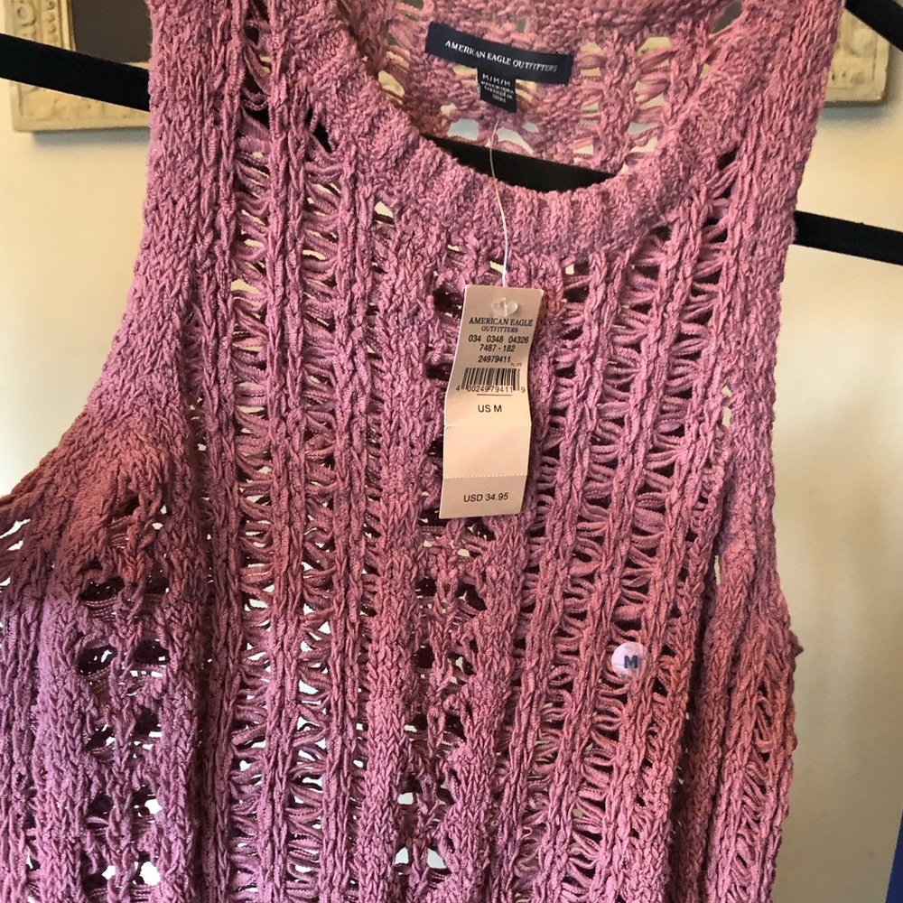 4 for $24.  AE Crochet mauve colored tank top